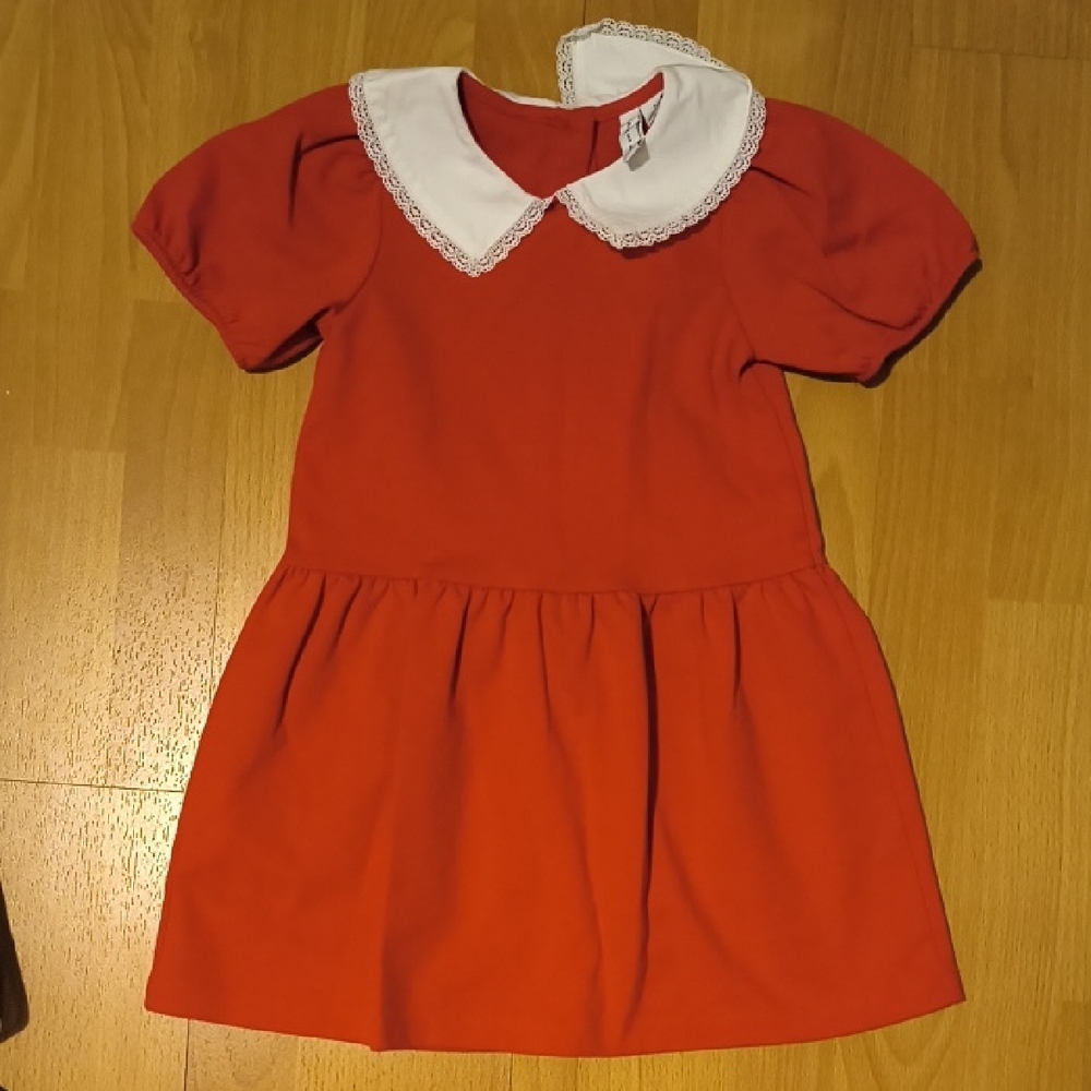 Janie and Jack | Scarlet Dress with Lace Collar